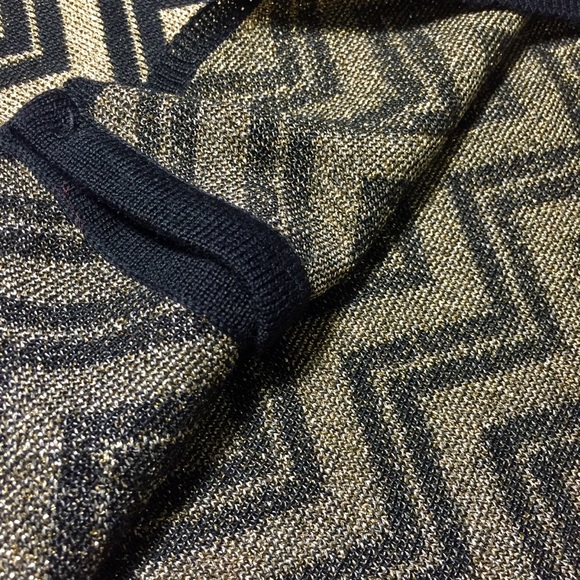 Vintage Black & gold cardigan sweater women’s S - Picture 4 of 13